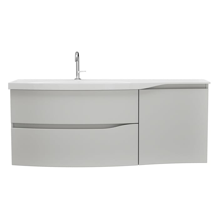 burgbad Sinea 3.0 Mineralguss-Waschtisch mit Unterschrank, 142 cm, mit Griffleiste G0167
