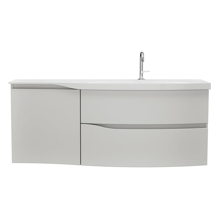 burgbad Sinea 3.0 Mineralguss-Waschtisch mit Unterschrank, 142 cm, mit Griffleiste G0167
