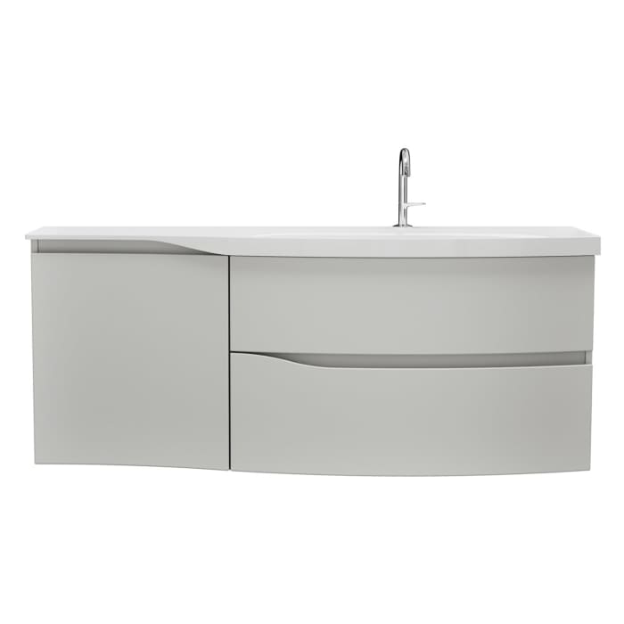 burgbad Sinea 3.0 Mineralguss-Waschtisch mit Unterschrank, 142 cm, mit Griffleiste G0167