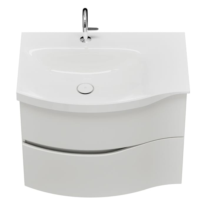 burgbad Sinea 3.0 Mineralguss-Waschtisch mit Unterschrank, 77 cm, mit Griffleiste G0167