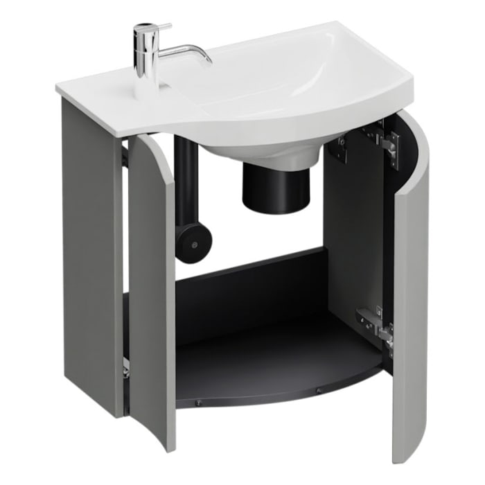 burgbad Sinea 3.0 Mineralguss-Waschtisch mit Unterschrank, 52 cm