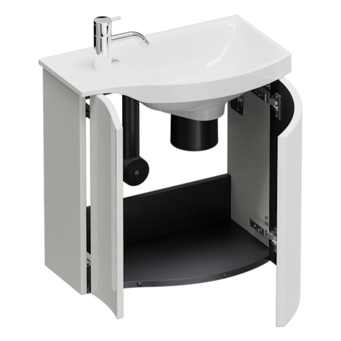 burgbad Sinea 3.0 Mineralguss-Waschtisch mit Unterschrank, 52 cm