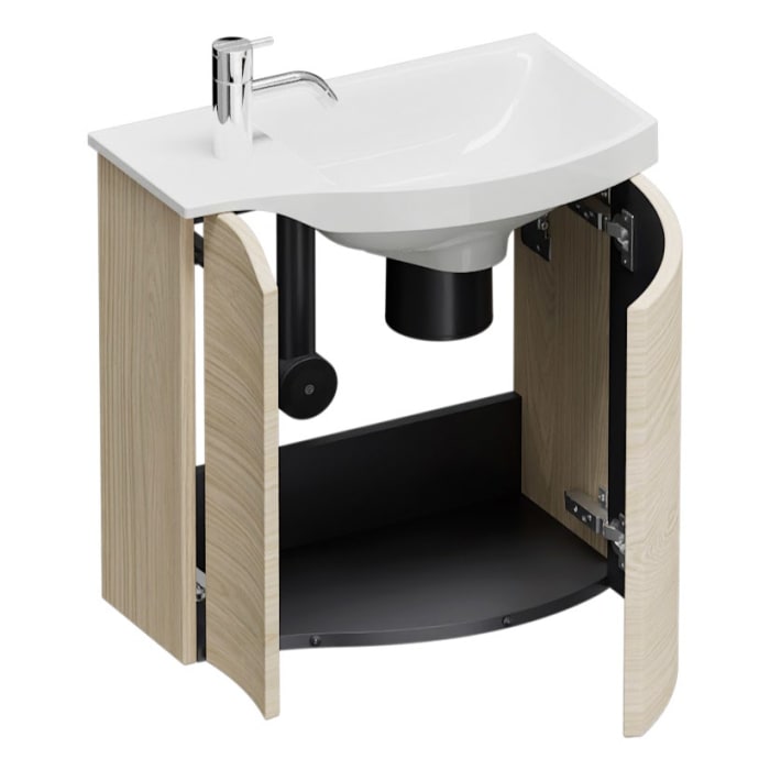 burgbad Sinea 3.0 Mineralguss-Waschtisch mit Unterschrank, 52 cm