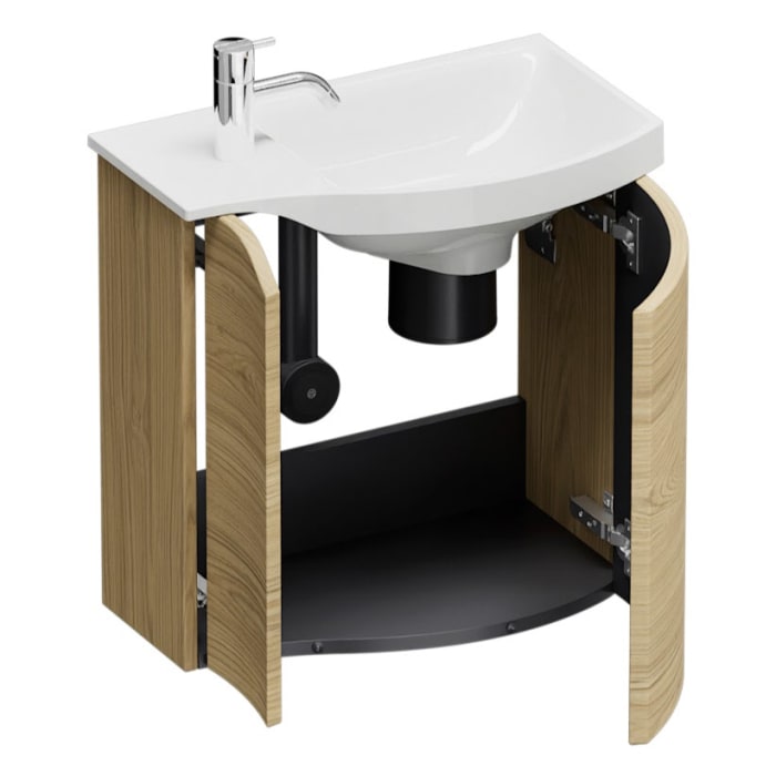 burgbad Sinea 3.0 Mineralguss-Waschtisch mit Unterschrank, 52 cm