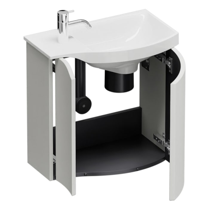 burgbad Sinea 3.0 Mineralguss-Waschtisch mit Unterschrank, 52 cm