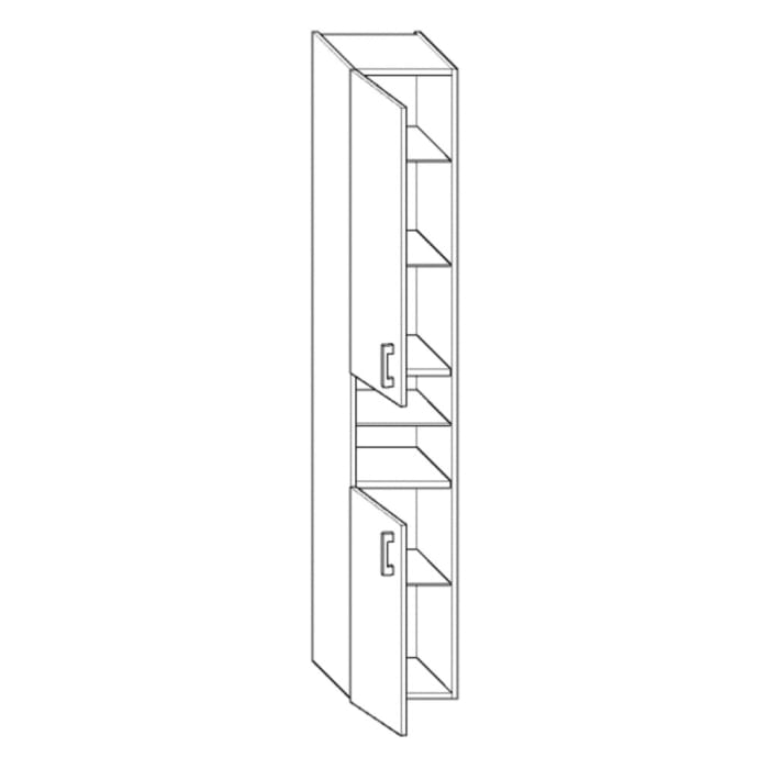 burgbad SYS30 Hochschrank mit 2 Türen 30 x 25 x 176 cm, Anschlag rechts