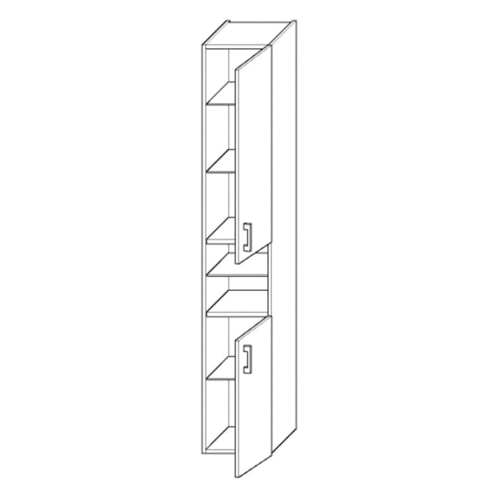 burgbad SYS30 Hochschrank mit 2 Türen 30 x 25 x 176 cm, Anschlag rechts