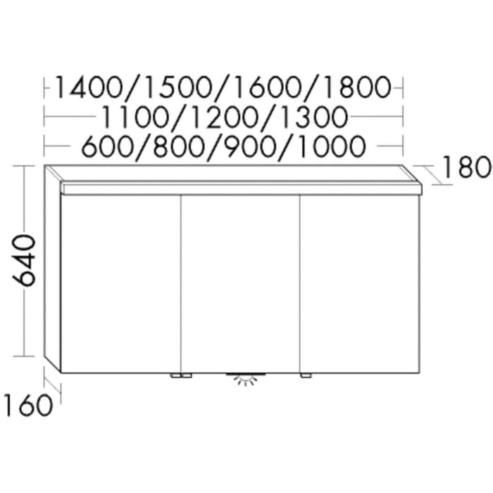 burgbad SYS30 Spiegelschrank 90 cm mit horizontaler LED-Aufsatzleuchte Orell, Raumschaltung