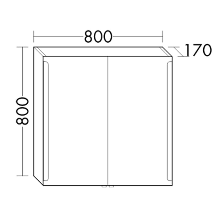 burgbad SYS30 Spiegelschrank mit vertikaler LED-Beleuchtung, 80 x 80 cm