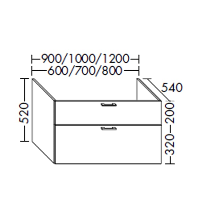 burgbad SYS30 Waschtischunterschrank zu Konsolenplatte 80 x 54 cm