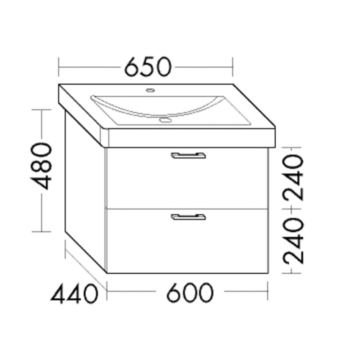 burgbad SYS30 Waschtischunterschrank zu Villeroy & Boch Subway 2.0 Waschtisch 7113.FA