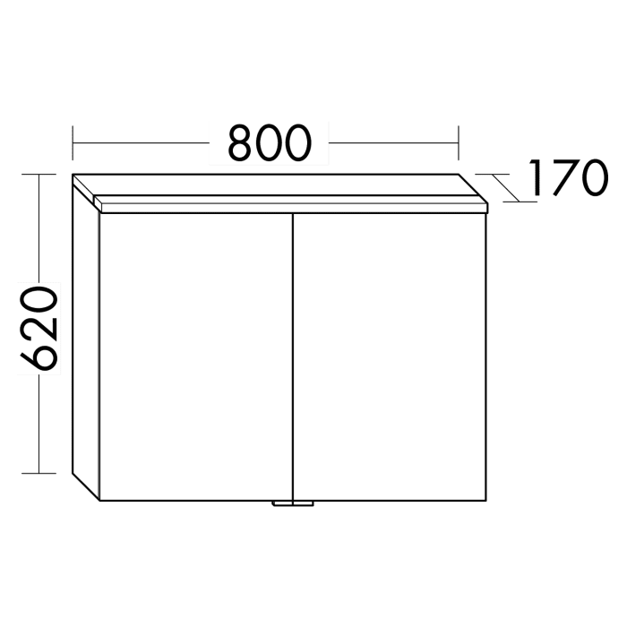 burgbad SYS30 Spiegelschrank 80 x 62 cm mit LED-Aufsatzleuchte