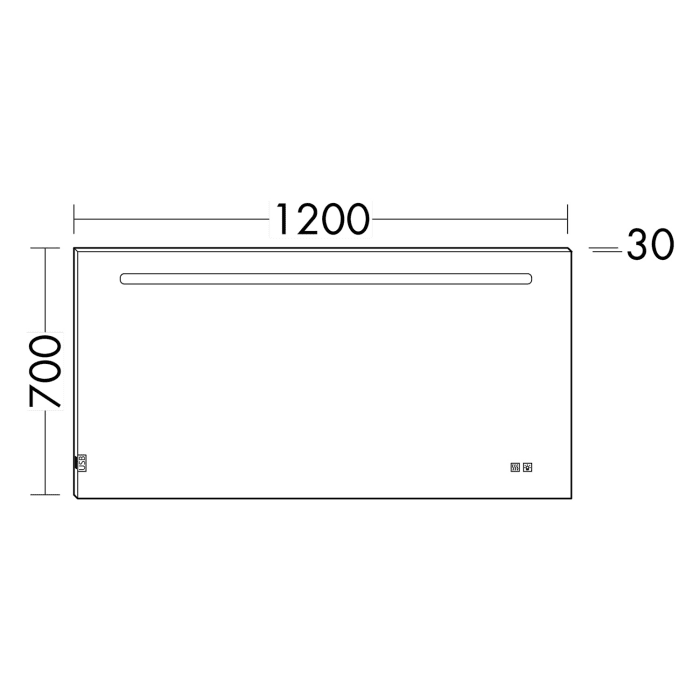 burgbad Vry Spiegel 120 cm mit LED-Beleuchtung und Spiegelheizung