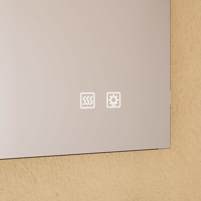 burgbad Vry Spiegel 60 cm mit LED-Beleuchtung und Spiegelheizung