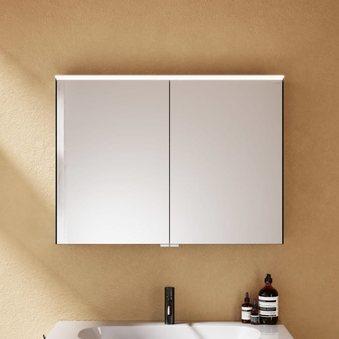 burgbad Vry Spiegelschrank 90,6 cm mit horizontaler LED-Beleuchtung