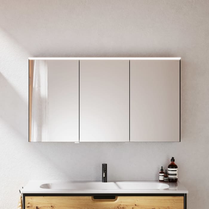 burgbad Vry Spiegelschrank 120,6 cm mit horizontaler LED-Beleuchtung