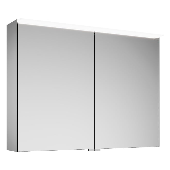 burgbad Vry Spiegelschrank 90,6 cm mit horizontaler LED-Beleuchtung und Waschtischbeleuchtung