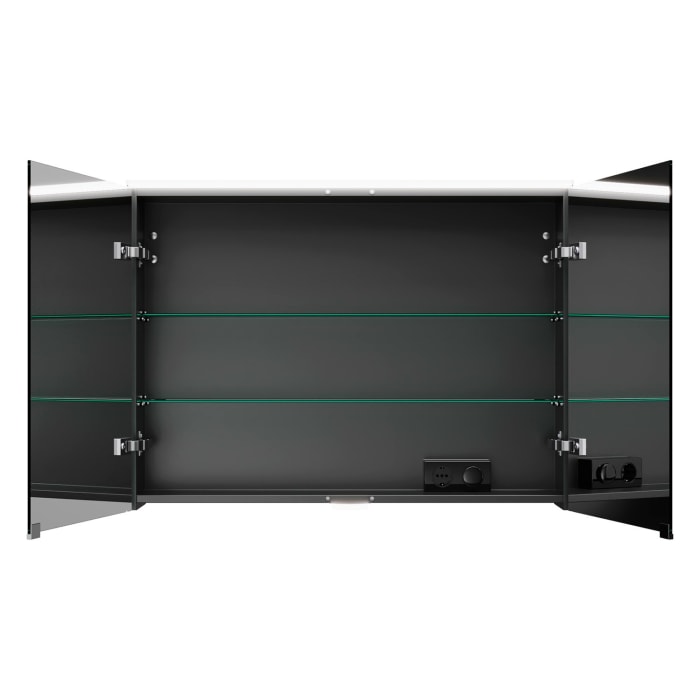 burgbad Vry Spiegelschrank 90,6 cm mit horizontaler LED-Beleuchtung und Waschtischbeleuchtung
