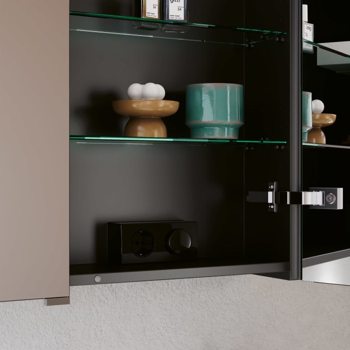burgbad Vry Spiegelschrank 120,6 cm mit horizontaler LED-Beleuchtung und Waschtischbeleuchtung
