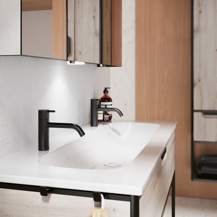 burgbad Vry Keramik-Waschtisch mit Waschtischunterschrank 123 cm mit 1 Schublade