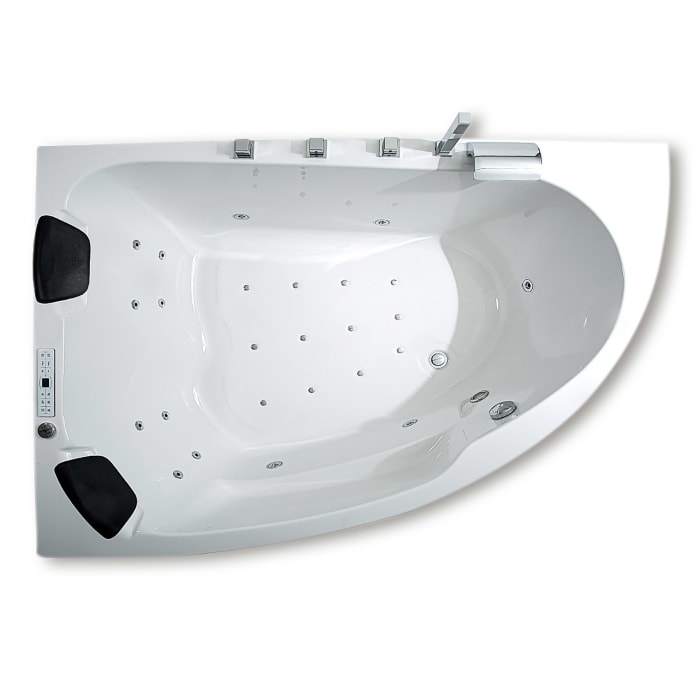 Caribia Delta XL Premium Whirlpool 180 x 130 cm ohne Schürze, für Ecke links