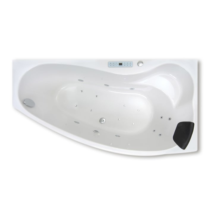 Caribia Mini Corner Premium Whirlpool 160 x 90 cm mit Schürze, für Ecke rechts