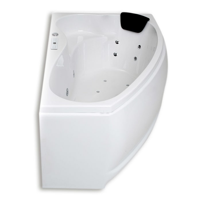 Caribia Mini Corner Premium Whirlpool 160 x 90 cm mit Schürze, für Ecke rechts