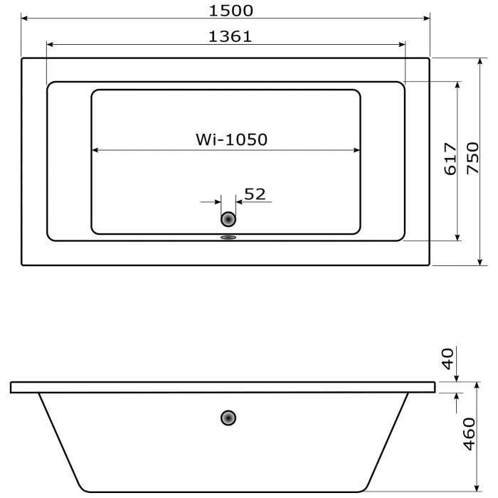 Caribia X-Tube Premium Whirlpool 150 x 75 cm mit Schürze