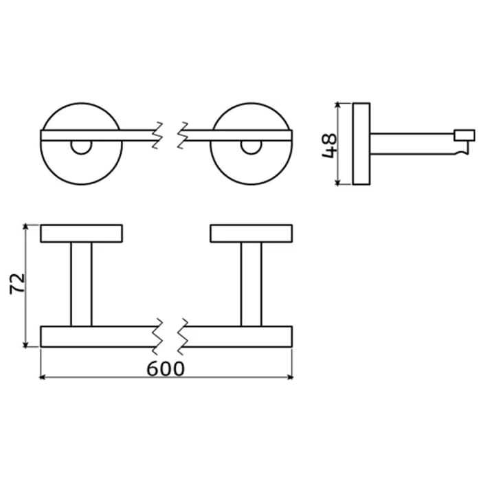 Clou Flat Handtuchhalter, starr, 60 cm