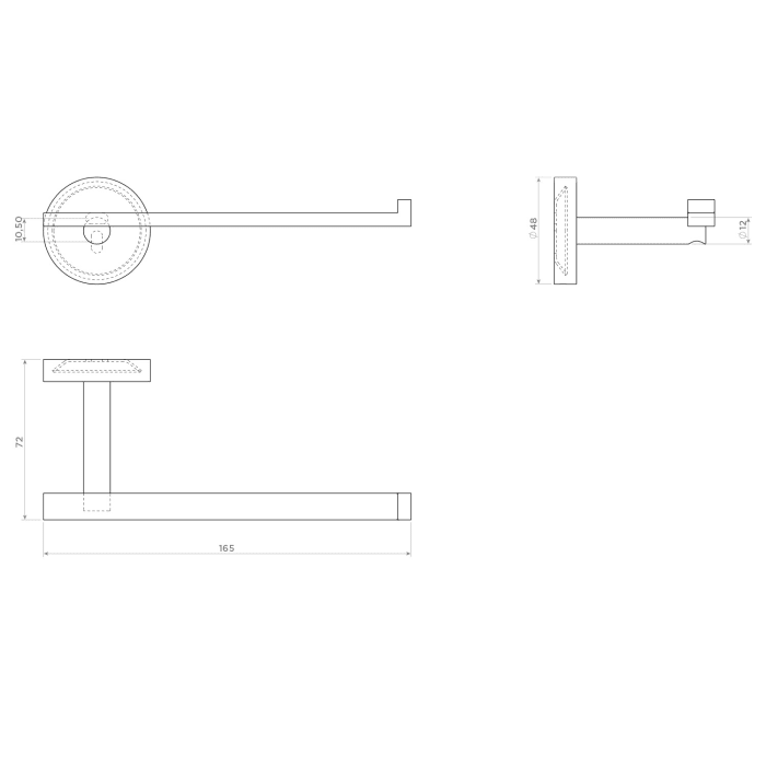 Clou Flat Papierrollenhalter abgewinkelt