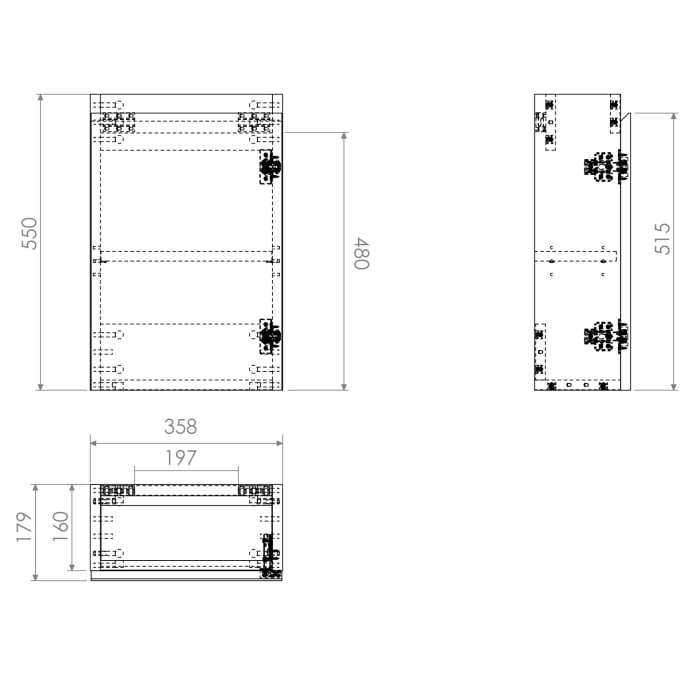 Clou InBe Waschtischunterschrank mit 1 Tür für Handwaschbecken InBe Set 3 und Flush 3