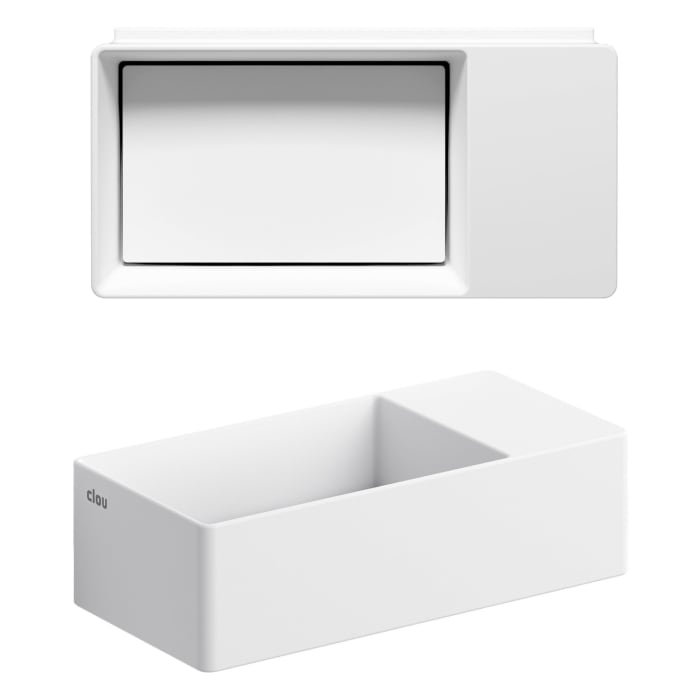 Clou New Flush 3 Right Aluite - Handwaschbecken 35 cm mit offenem Unterschrank