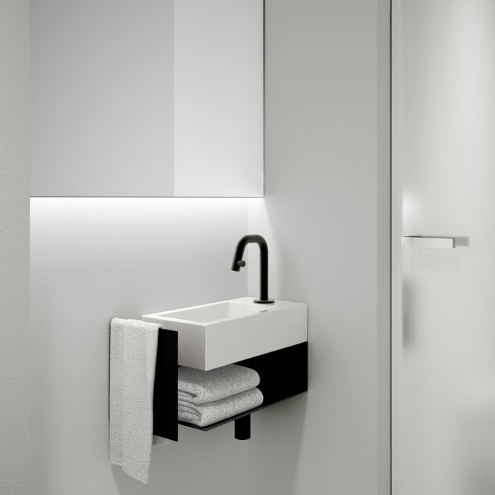 Clou Flush 3 Right Keramik - Handwaschbecken 36 cm mit offenem Unterschrank