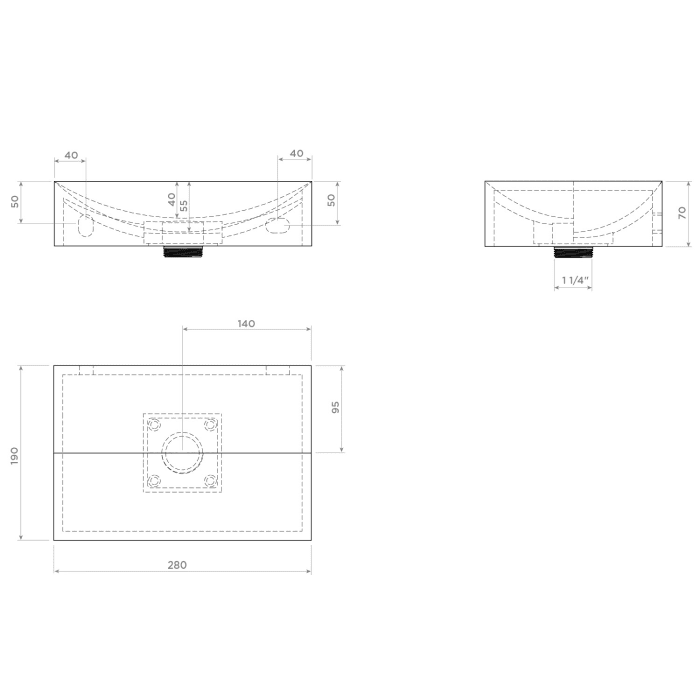 Clou Vale Keramik - Handwaschbecken 28 cm