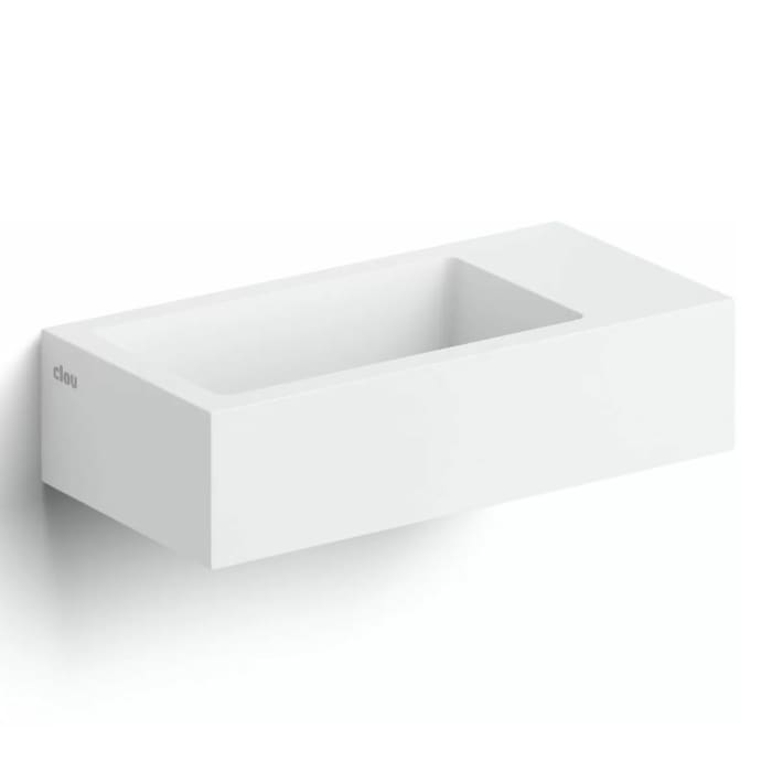 Clou Flush 3 Right Aluite-Handwaschbecken 36 x 18 cm mit vorgestochenem Hahnloch rechts