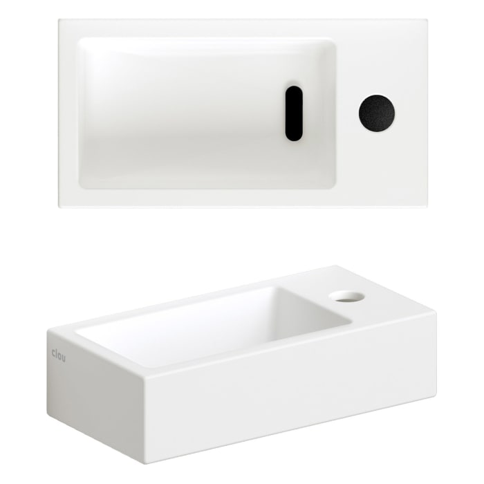 Clou Flush 3 Right Keramik-Handwaschbecken 36 x 18 cm mit Hahnloch rechts