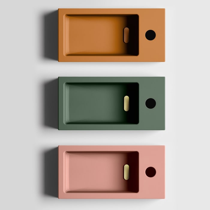 Clou Flush 3 Right Keramik-Handwaschbecken 36 x 18 cm mit Ablage rechts, ohne Hahnloch