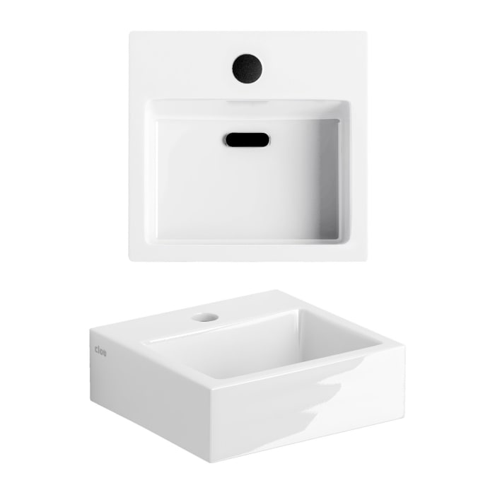 Clou Flush Handwaschbecken mit 1 Hahnloch 28 cm