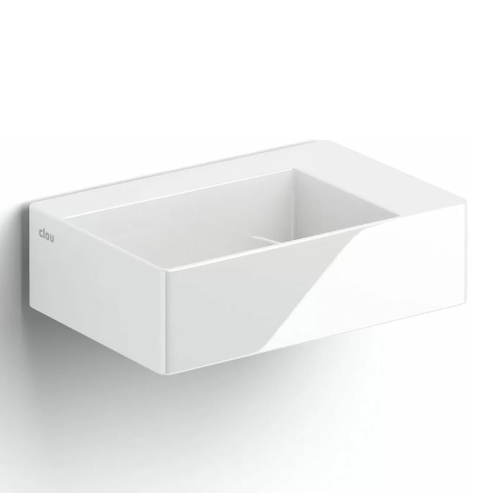 Clou New Flush 2 Keramik-Handwaschbecken 35,5 x 24,5 cm mit Ablage rechts, ohne Hahnloch
