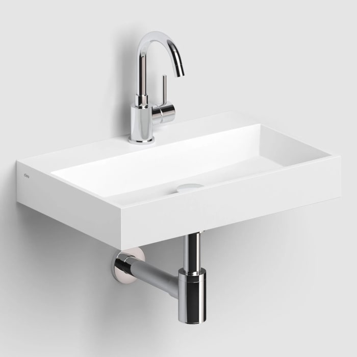 Clou Mini Wash Me Plus Aluite - Handwaschbecken 48 cm ohne Hahnloch