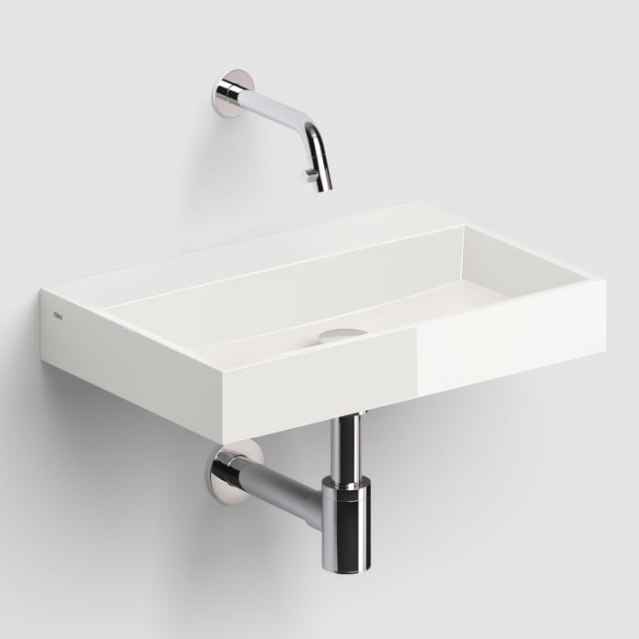 Clou Mini Wash Me Plus Mineralmarmor - Handwaschbecken 48 cm ohne Hahnloch