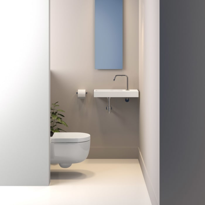 Clou Mini Wash Me Plus Right Mineralmarmor - Handwaschbecken 56 cm ohne Hahnloch