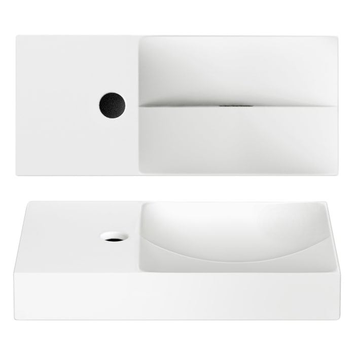 Clou Vale Left Keramik - Handwaschbecken 45 cm mit Hahnloch