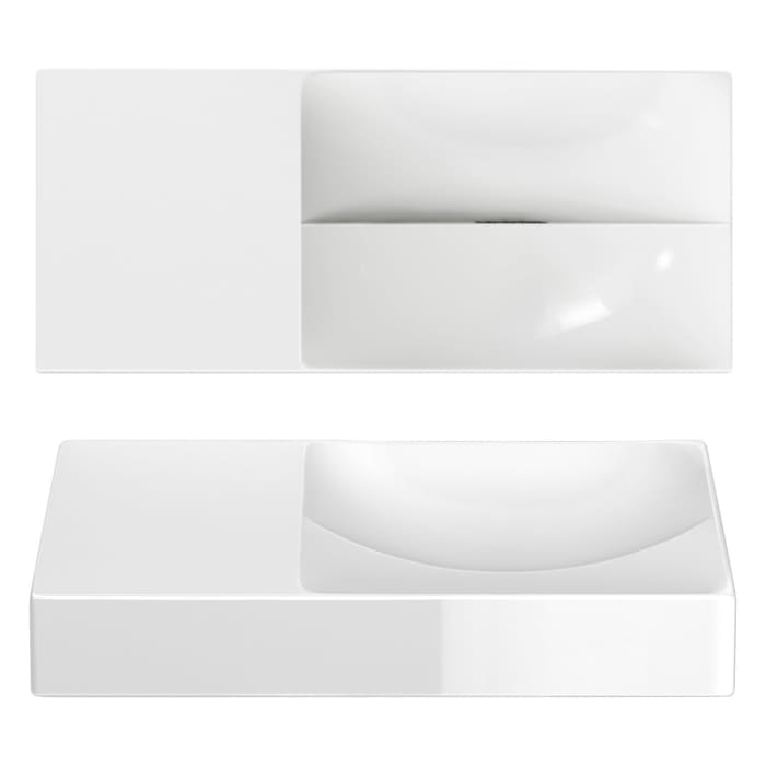 Clou Vale Left Keramik - Handwaschbecken 45 cm ohne Hahnloch