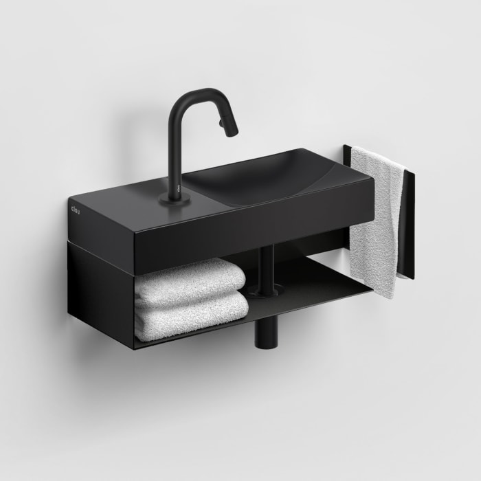 Clou Vale Left Keramik - Handwaschbecken 45 cm mit Hahnloch