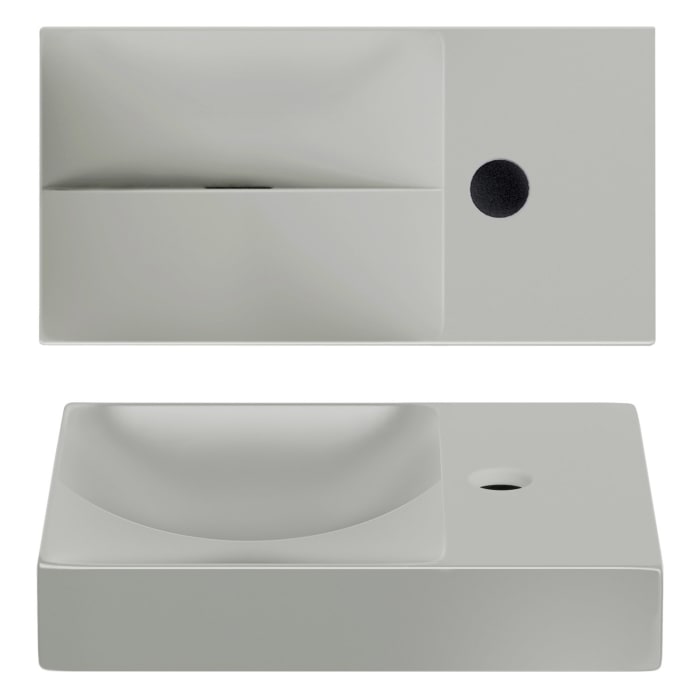 Clou Vale Right Keramik - Handwaschbecken 38 cm mit Hahnloch