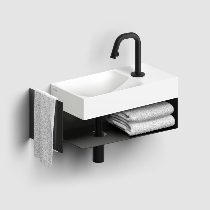 Clou Vale Right Keramik - Handwaschbecken 38 cm mit Hahnloch