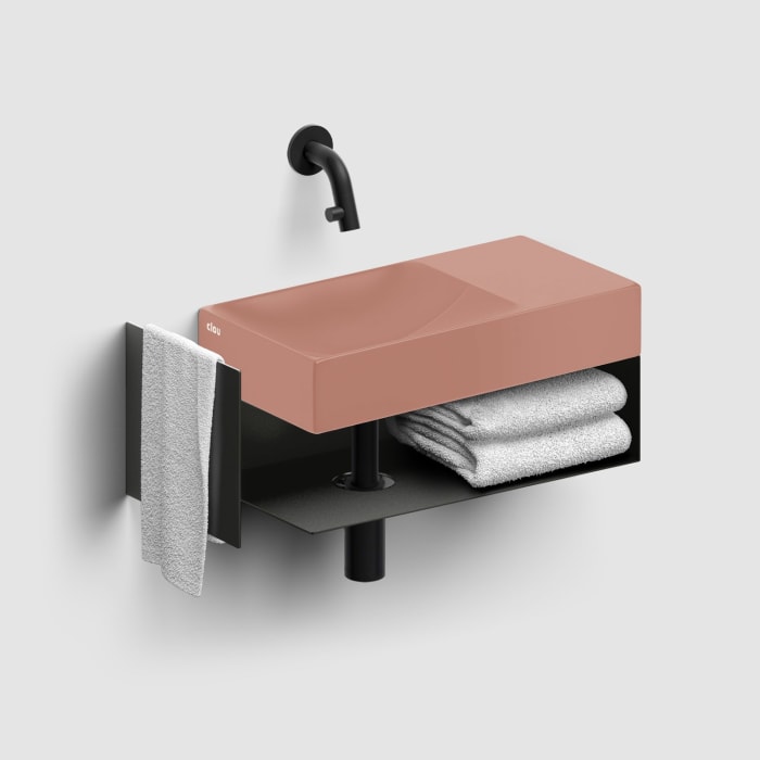 Clou Vale Right Keramik - Handwaschbecken 38 cm ohne Hahnloch