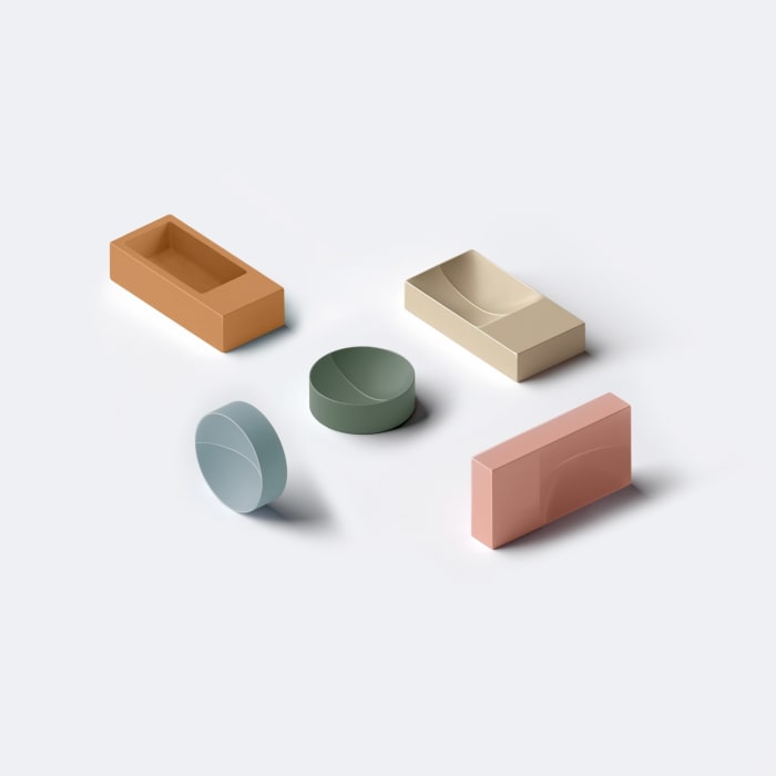 Clou Vale Right Keramik - Handwaschbecken 38 cm ohne Hahnloch