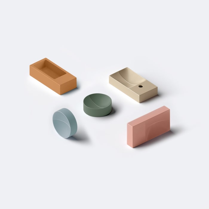 Clou Vale Right Keramik - Handwaschbecken 38 cm ohne Hahnloch